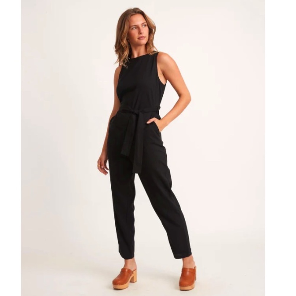 Marine Layer Eloise Belted Sleeveless Jumpsuit